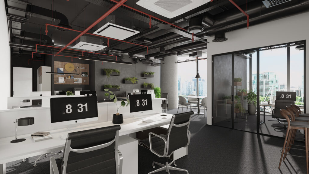 black interior office design